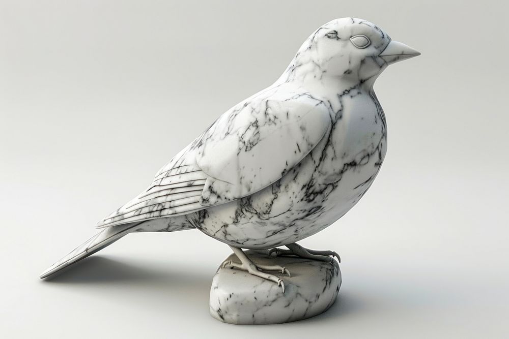Marble bird sculpture porcelain pottery animal.