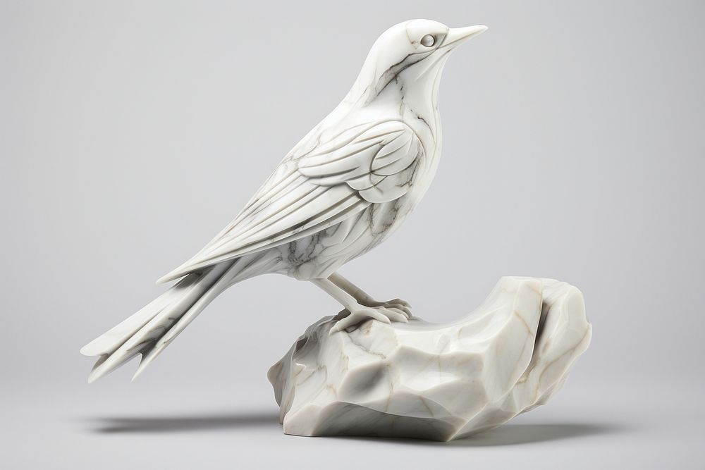 Marble bird sculpture porcelain pottery animal.