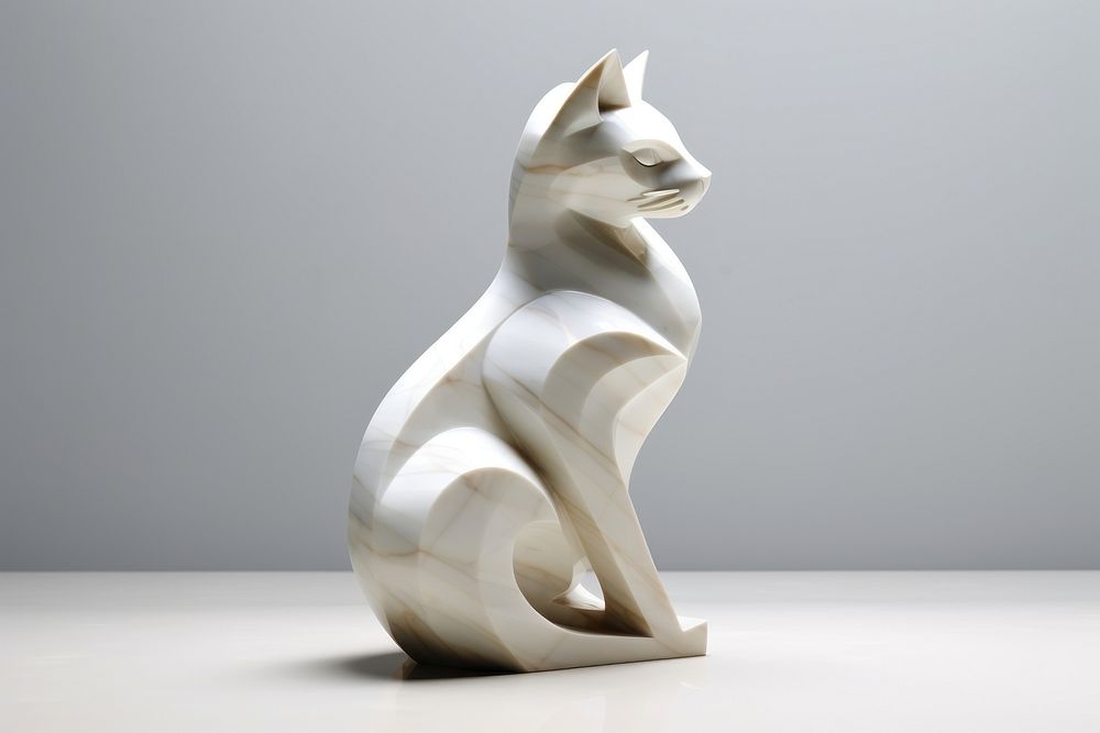Marble cat sculpture animal mammal pet.