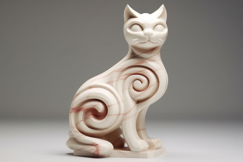 Marble cat sculpture animal mammal pet.