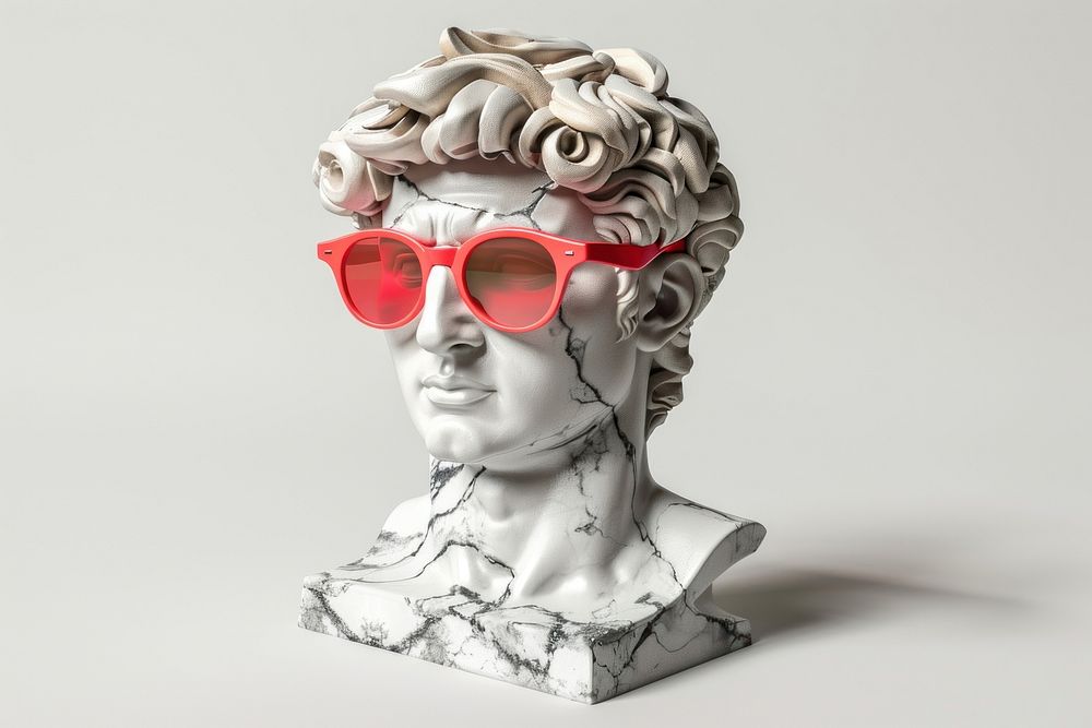 Marble greek man sculpture sunglasses accessories photography.