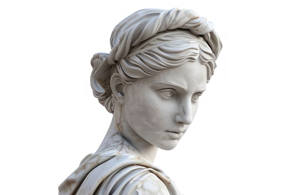 Marble greek woman sculpture figurine person statue.