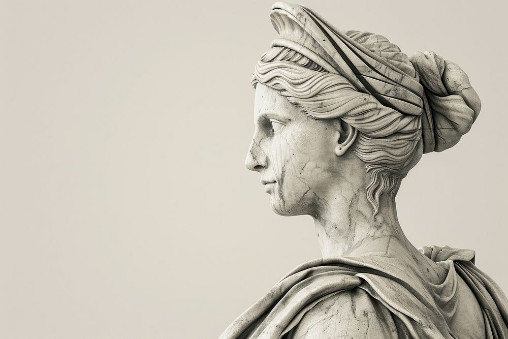 Marble greek woman sculpture photography portrait person.