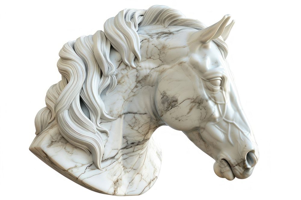 Marble horse head sculpture accessories porcelain accessory.