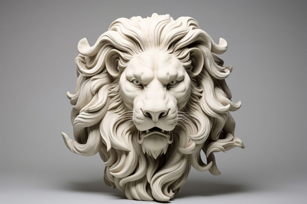 Marble lion head sculpture accessories accessory wildlife.