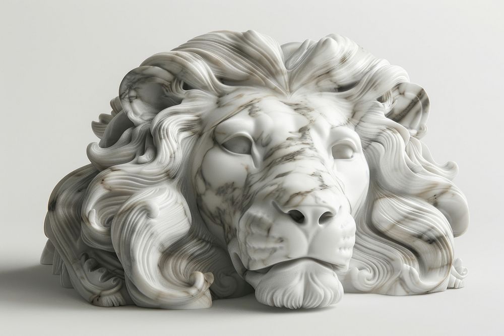 Marble lion head sculpture accessories porcelain accessory.