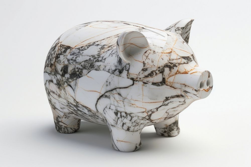 Marble piggy bank sculpture.