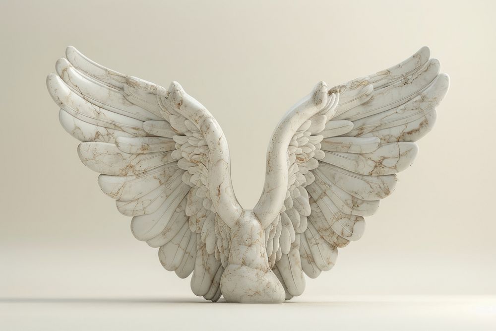 Marble wing sculpture archangel reptile animal.