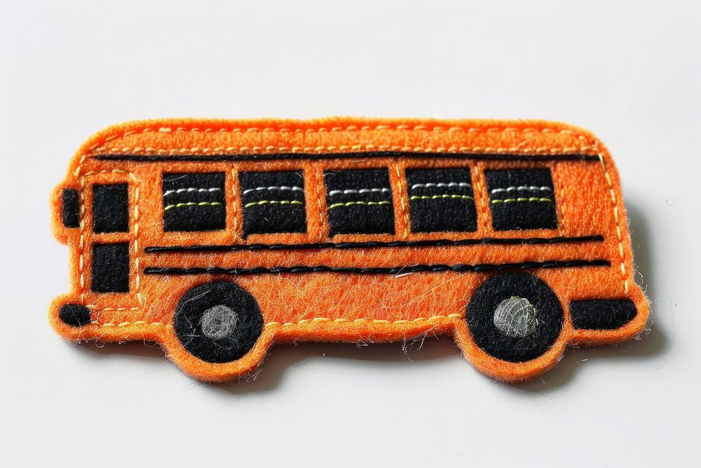 Felt stickers of a single bus transportation vehicle school bus.