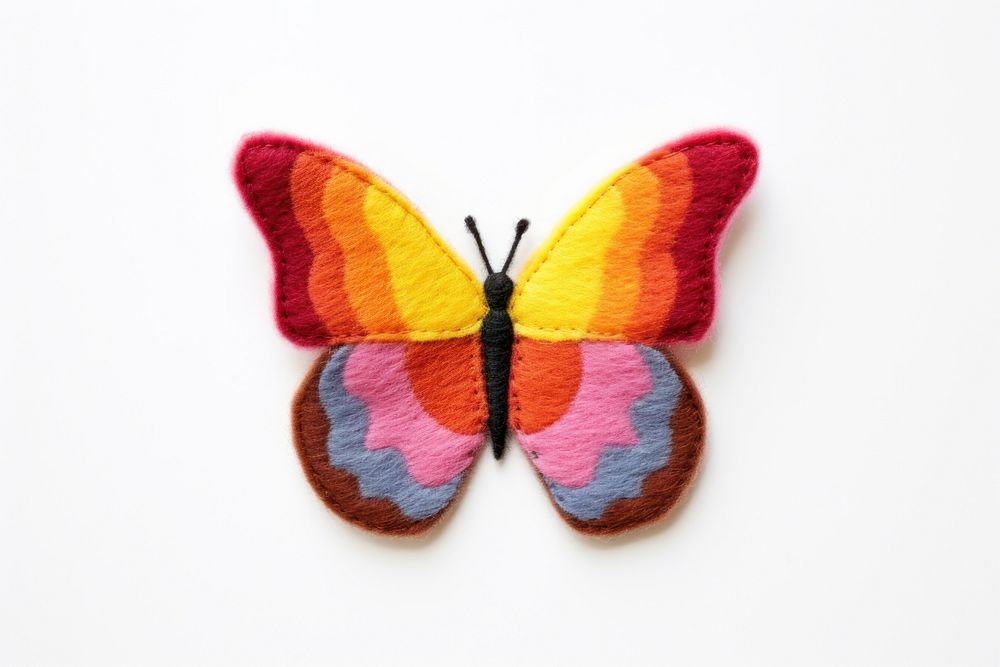 Felt stickers of a single butterfly invertebrate accessories handicraft.