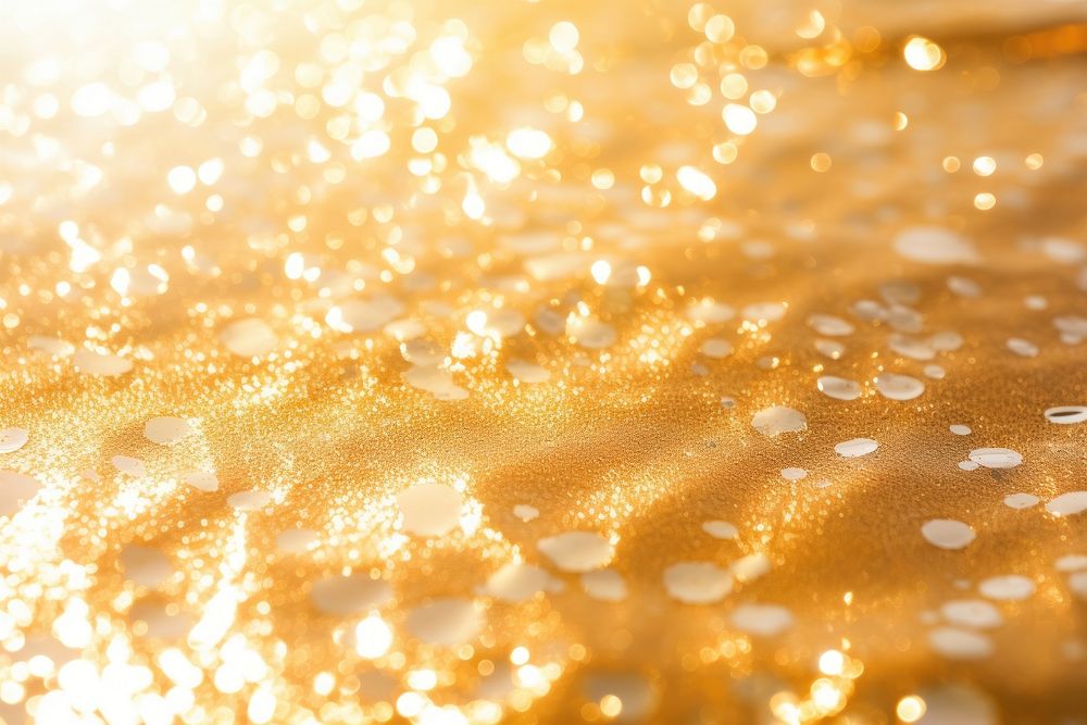 Clear water glitter gold chandelier.