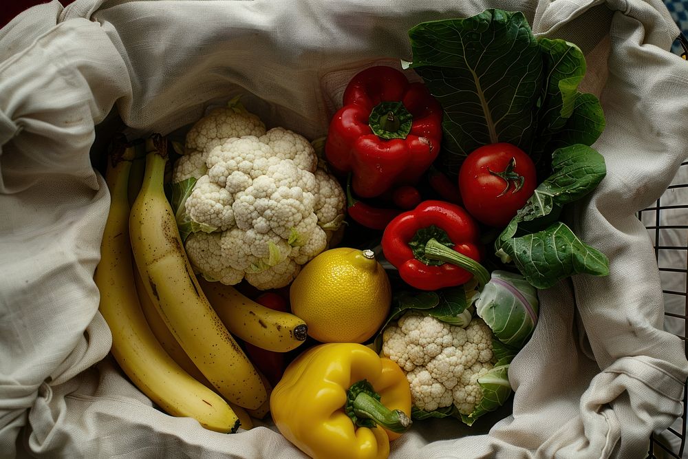 Cauliflower banana vegetable produce.
