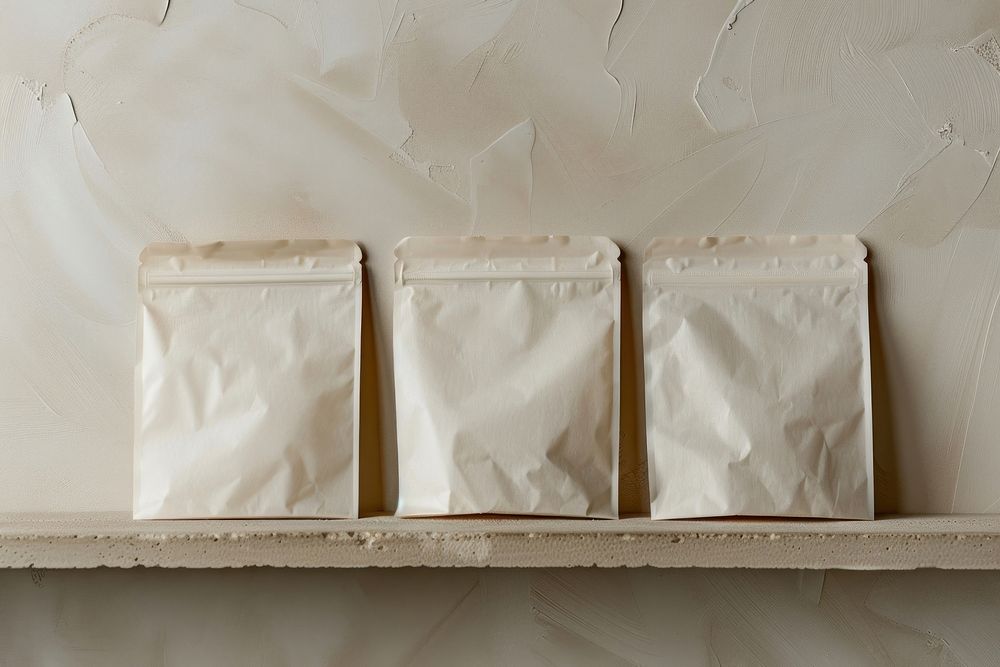 Craft plain paper pouchs mockup powder bag.