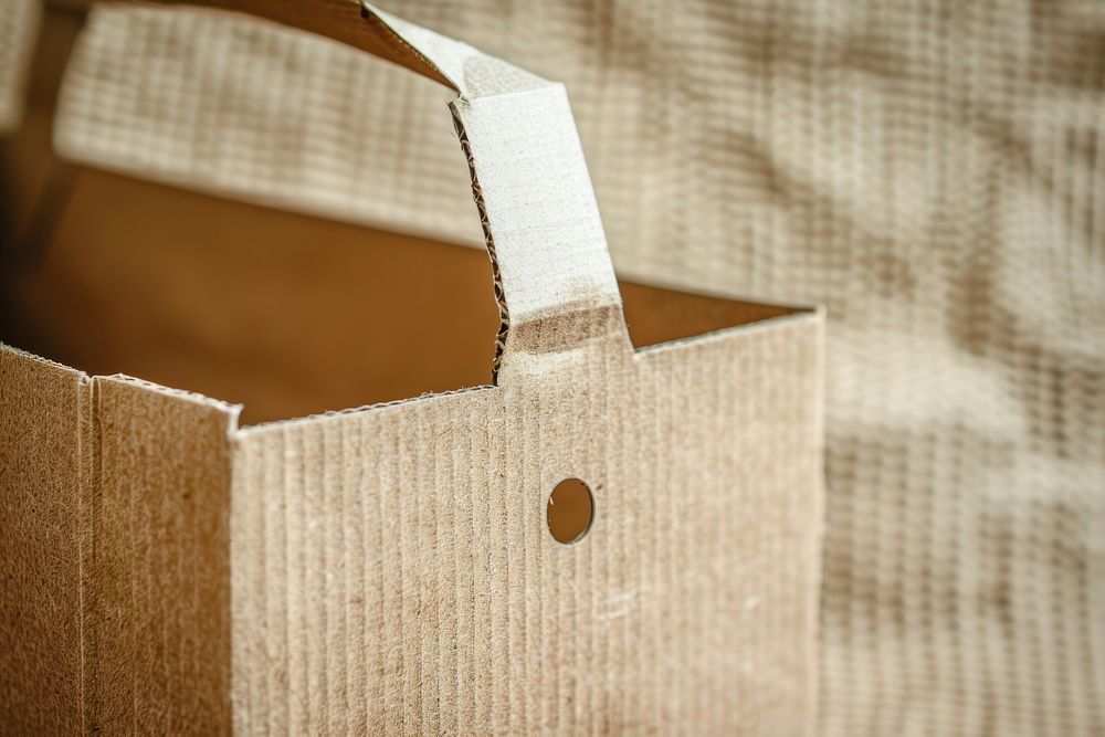 Cardboard box with handles carton bag.
