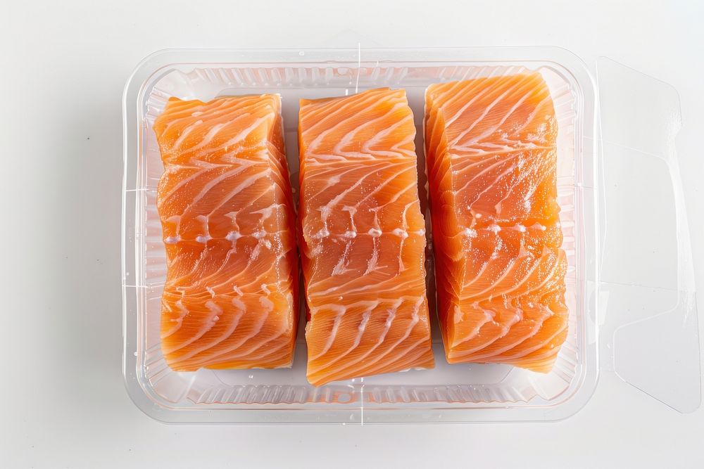 Packaging for frozen perfect raw chicken meat raw salmon seafood.