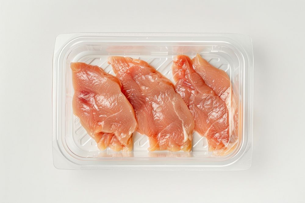 Packaging for frozen perfect cut raw chicken raw meat weaponry cooking.