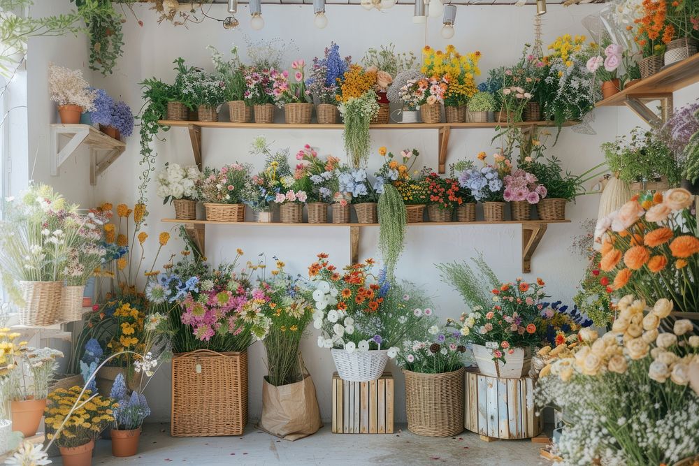 Photo of the inside wall of an organic flower store accessories accessory outdoors.