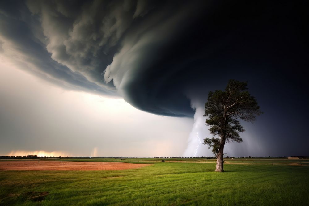 A powerful tornado nature tree outdoors.