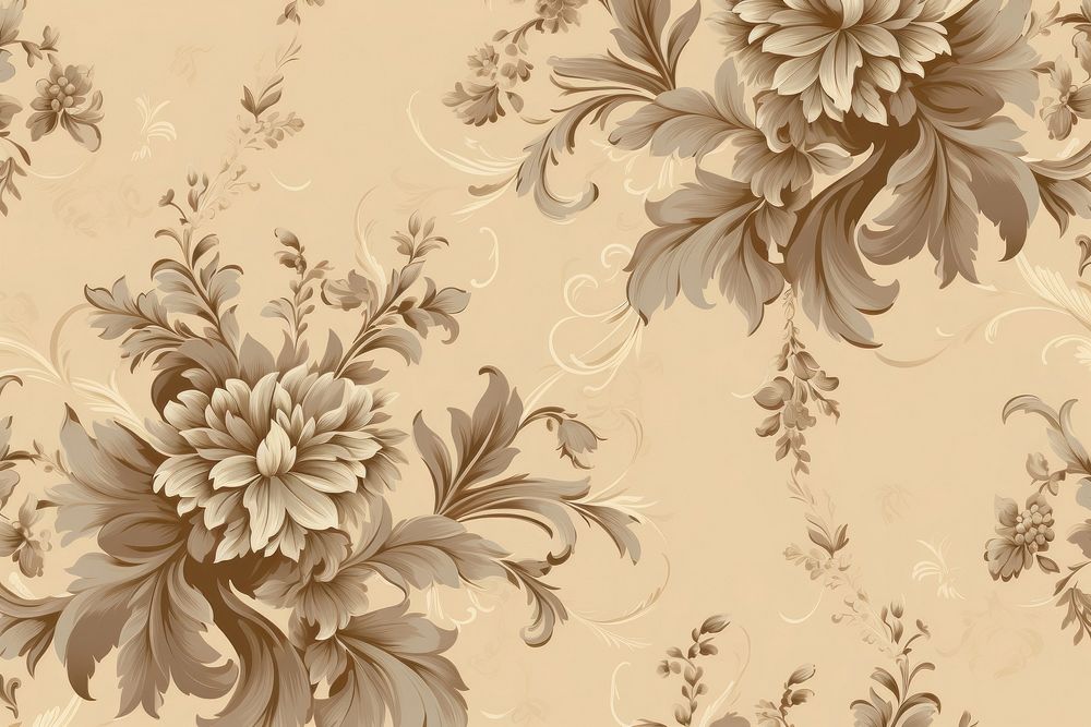 Brown vintage luxury pattern graphics art floral design.