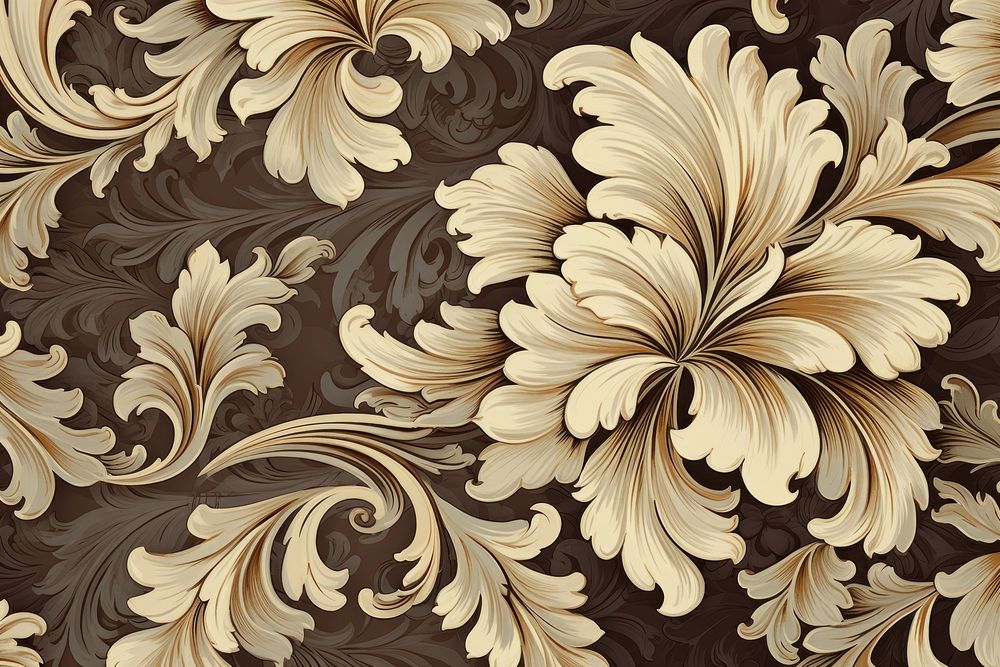 Brown vintage luxury pattern furniture graphics crib.