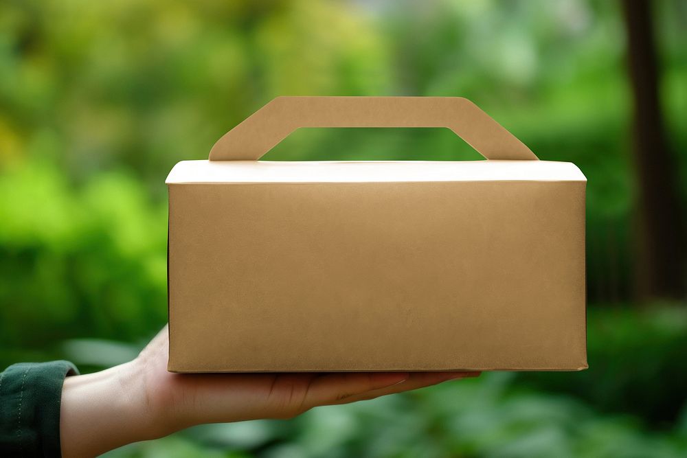 Brown cardboard food box mockup psd