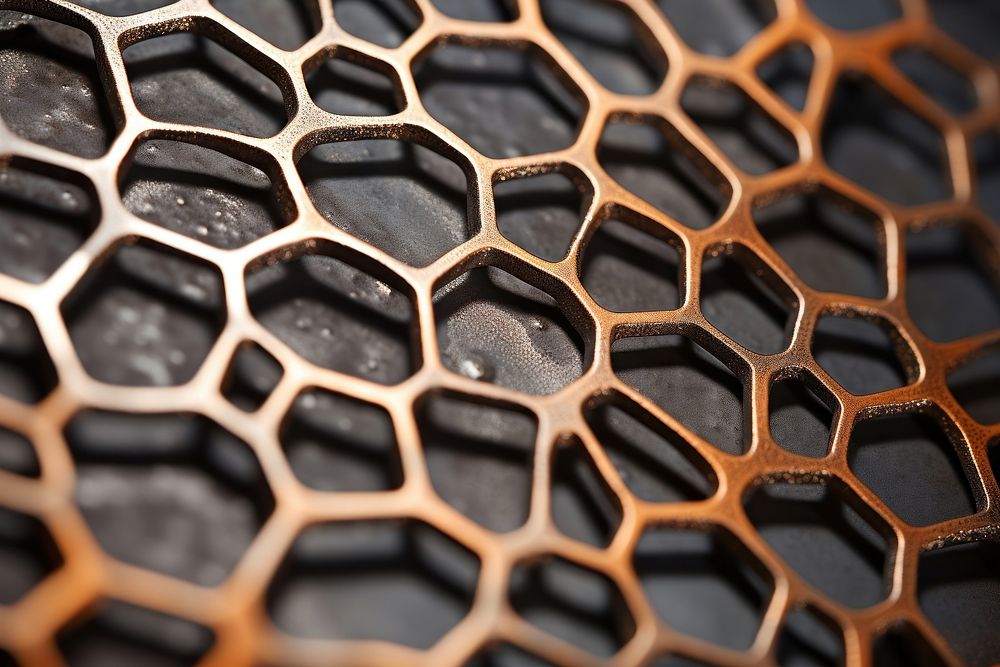 Metal texture honeycomb food.
