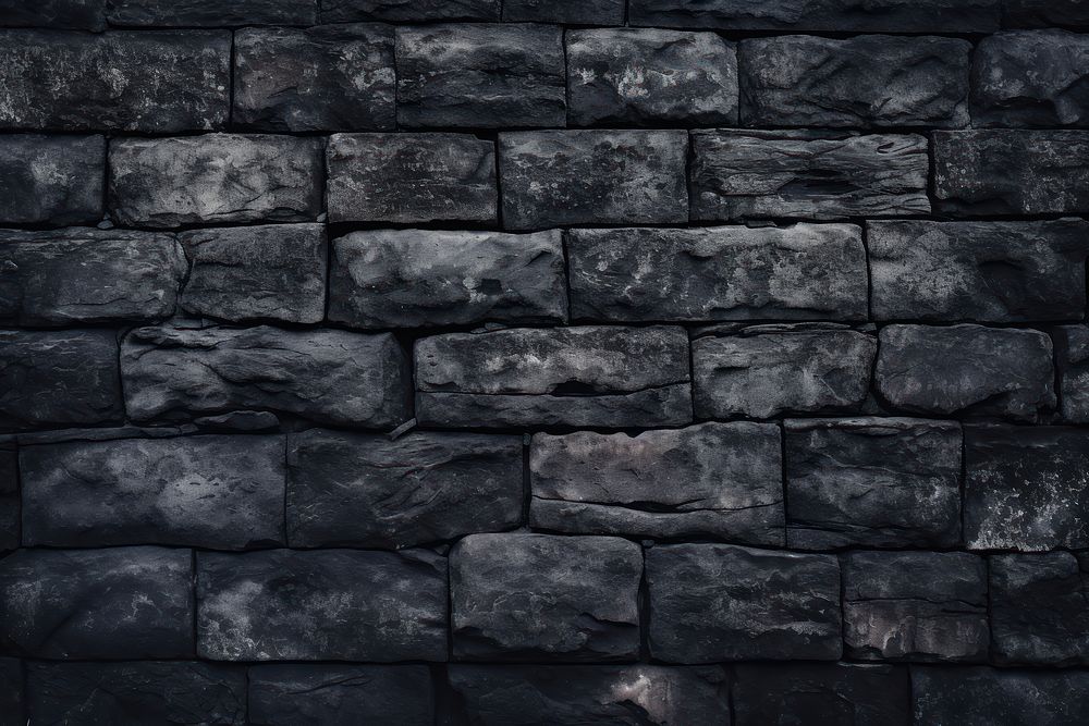Black brick wall texture architecture building stone wall.