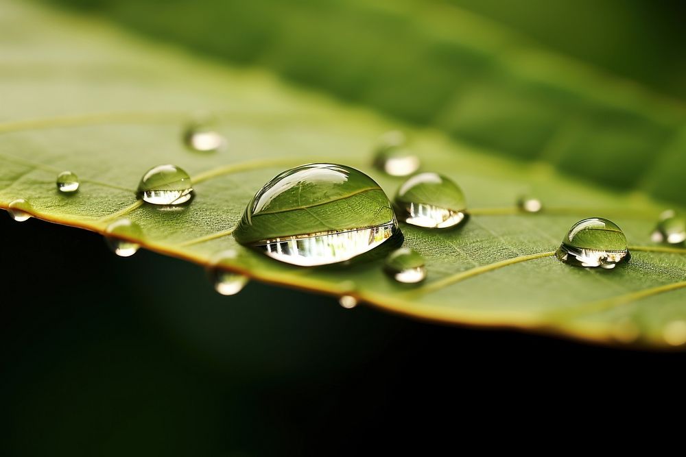 Water drop with leaf texture droplet plant green.