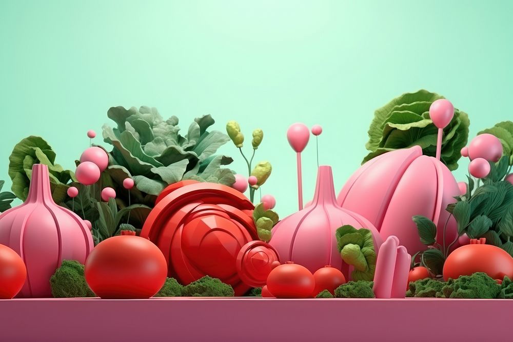Vegetable garden art confectionery graphics.