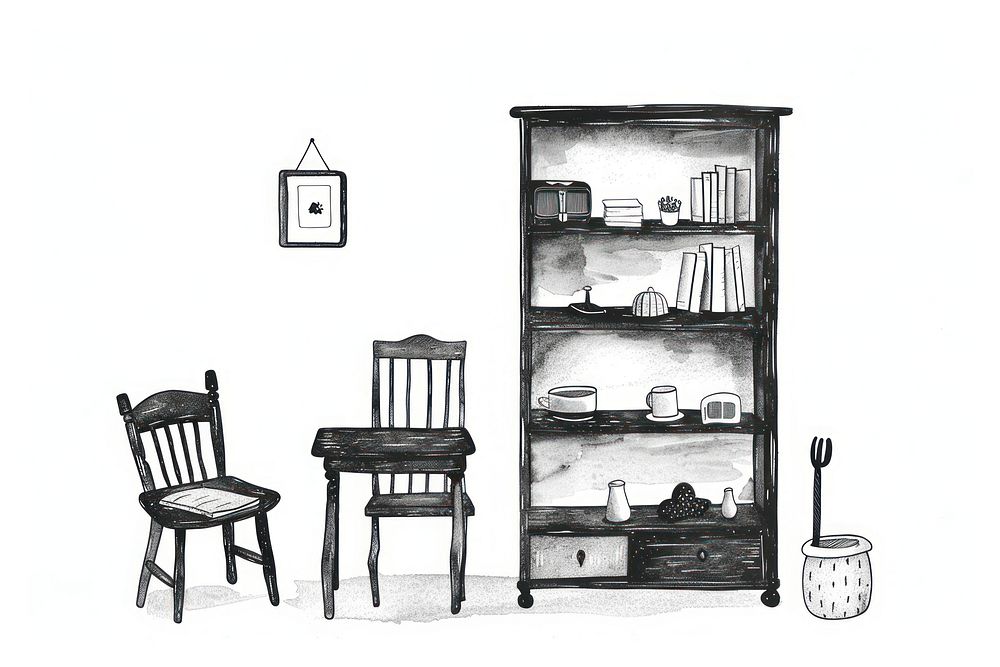 Furniture art illustrated cabinet.