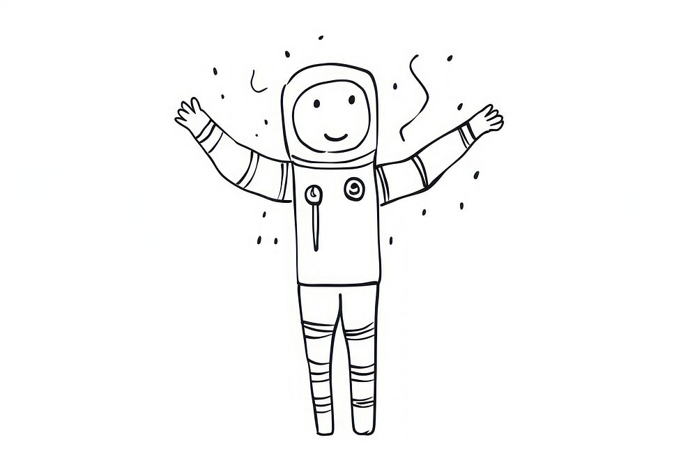 Astronaut sketch illustrated drawing.