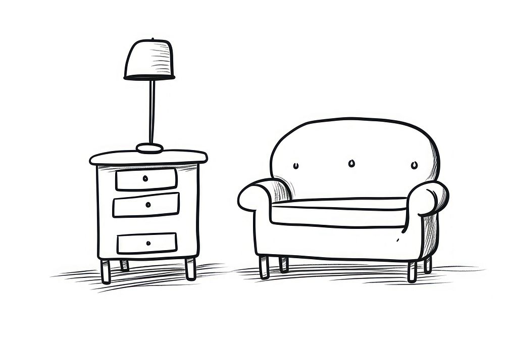 Furniture sketch illustrated armchair.