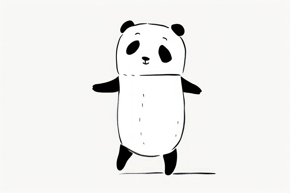 Panda wildlife stencil animal.