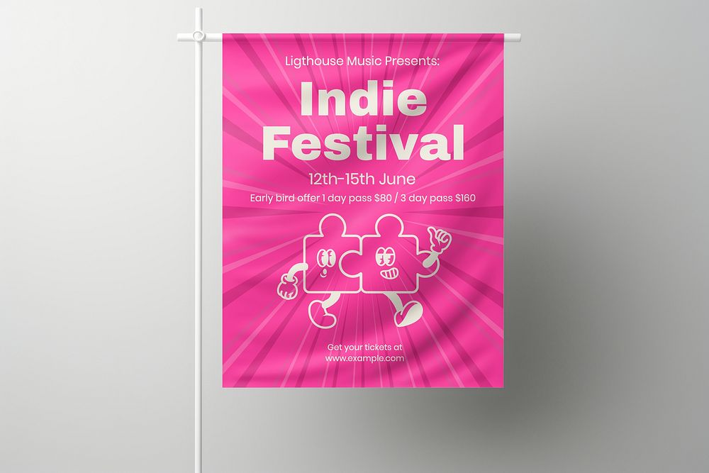 Pink indie festival poster