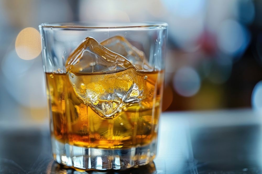 Whiskey cocktail beverage alcohol liquor.