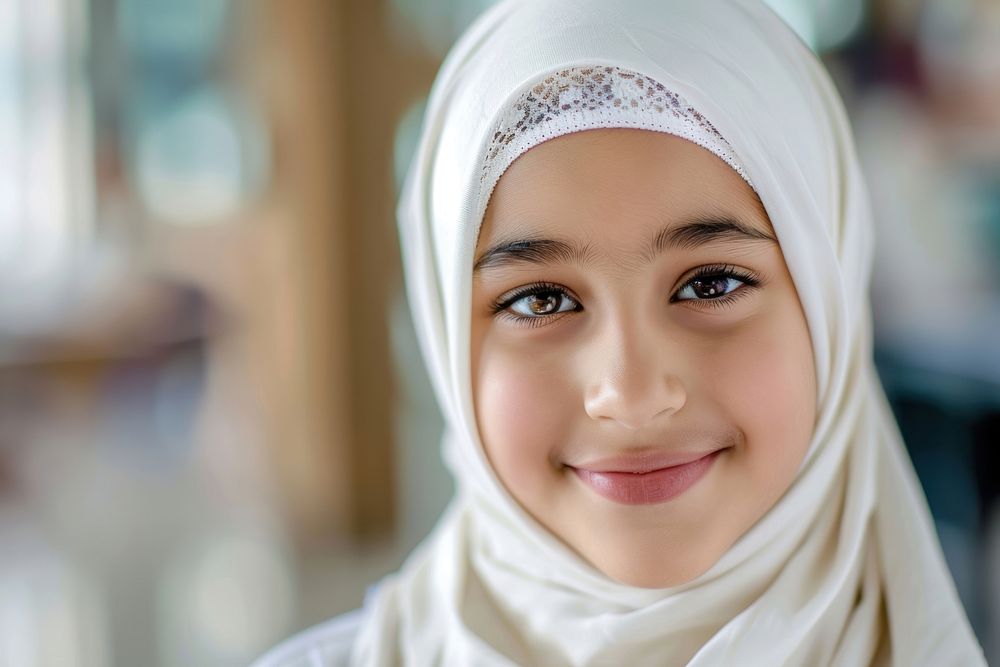 Young muslim girl smiling dimples person people.
