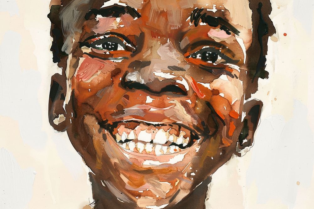 African refugee smiling art photography portrait.