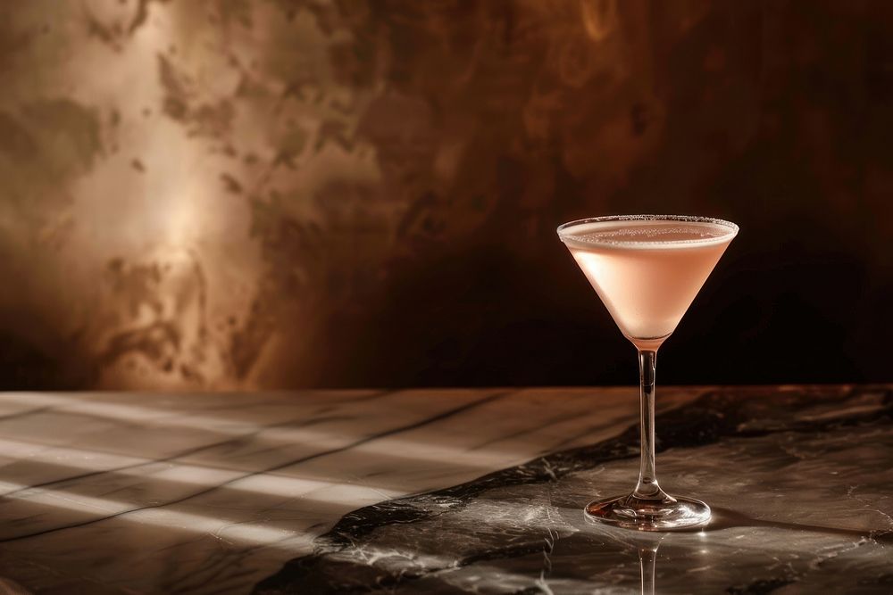 Pink martini cocktail beverage alcohol drink.