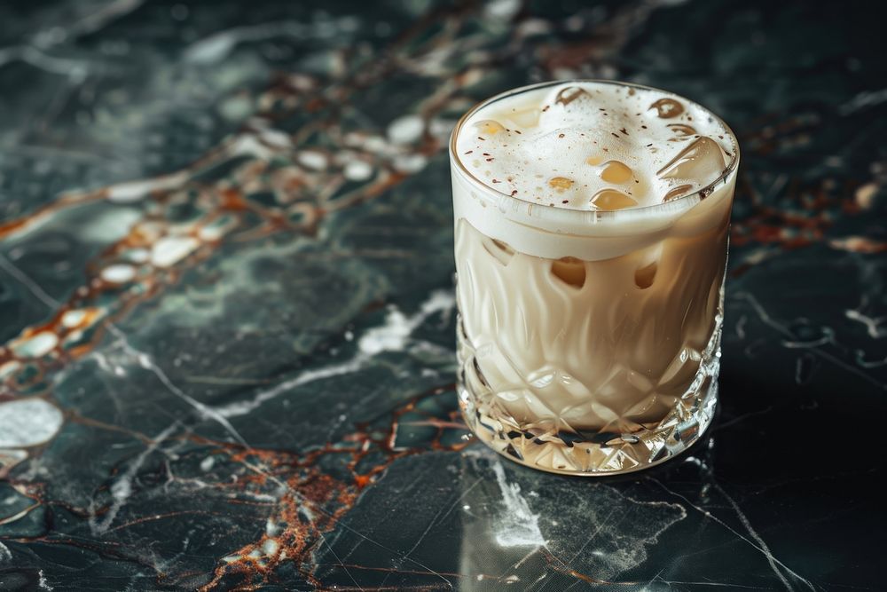 White russian cocktail beverage coffee drink.