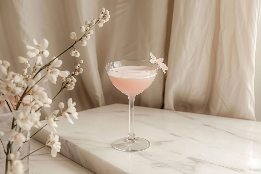 Pink cocktail table furniture beverage.