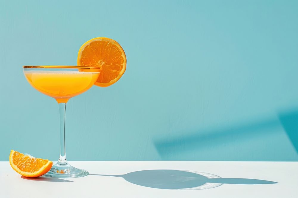 Summer cocktail orange beverage alcohol.