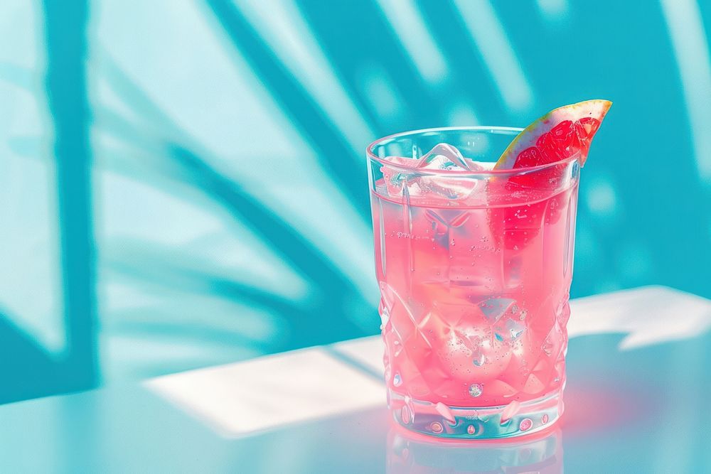 Pink cocktail beverage alcohol drink.