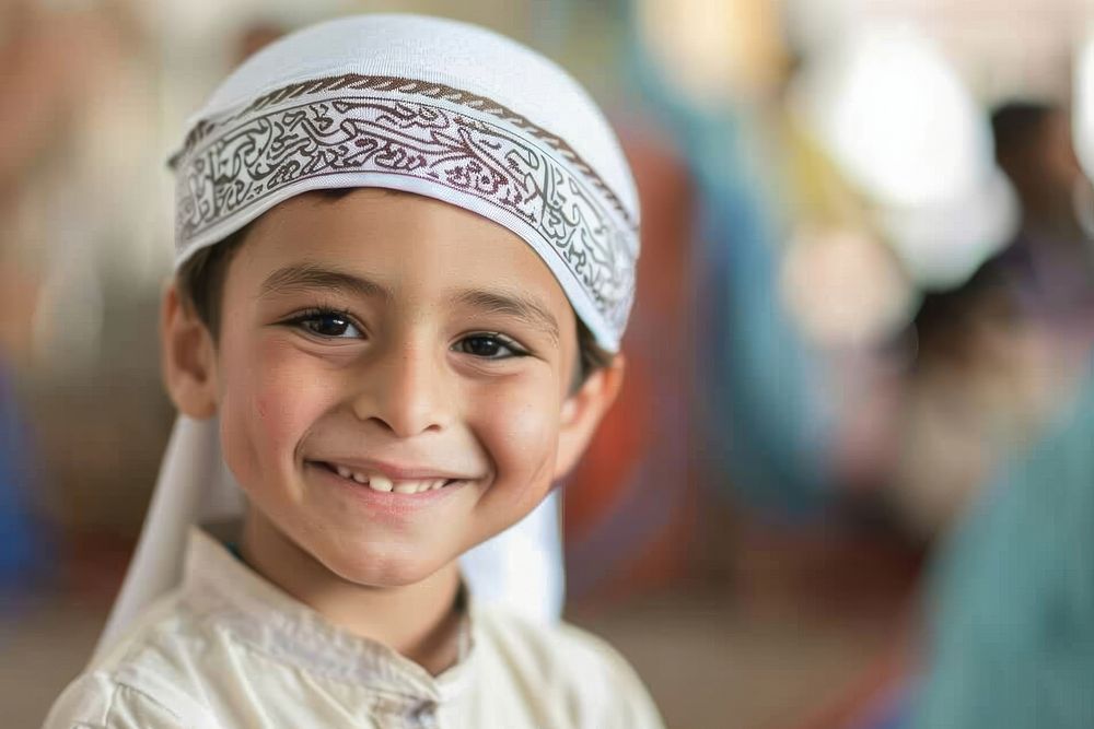 Young muslim boy smiling photo photography portrait.