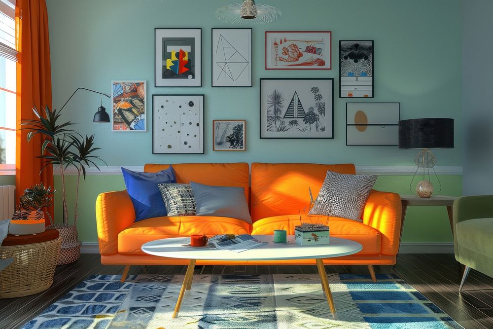 Modern living room furniture art architecture.