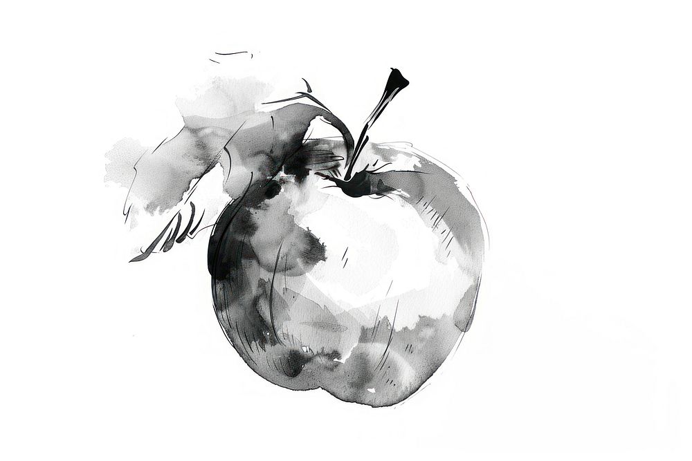 Apple Japanese minimal art illustrated produce.
