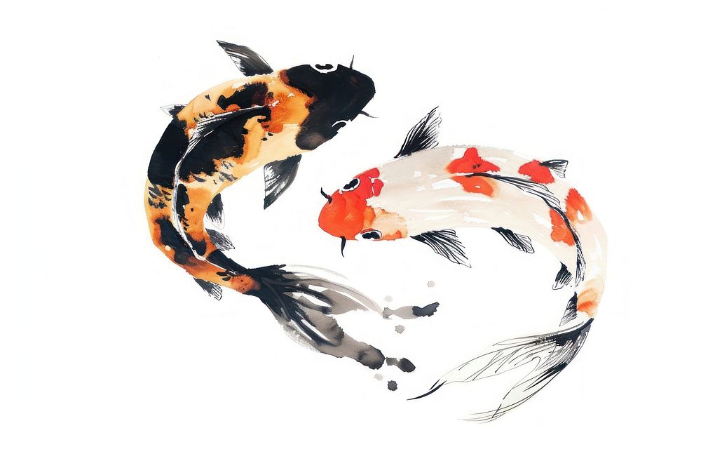 Koi fish Japanese minimal animal shark carp.