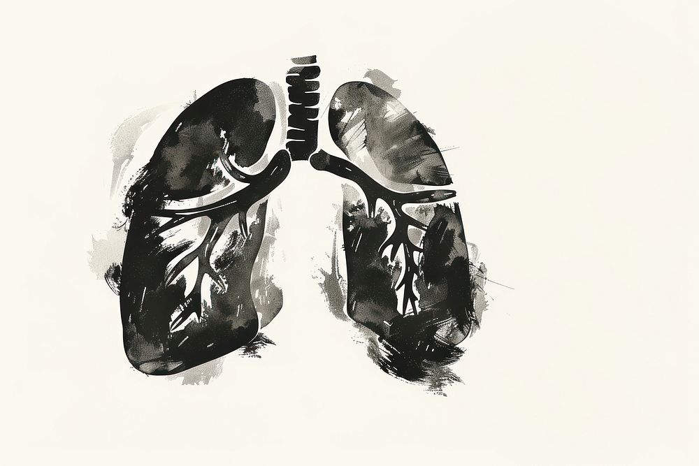 Lungs logo Japanese minimal art illustrated wedding.