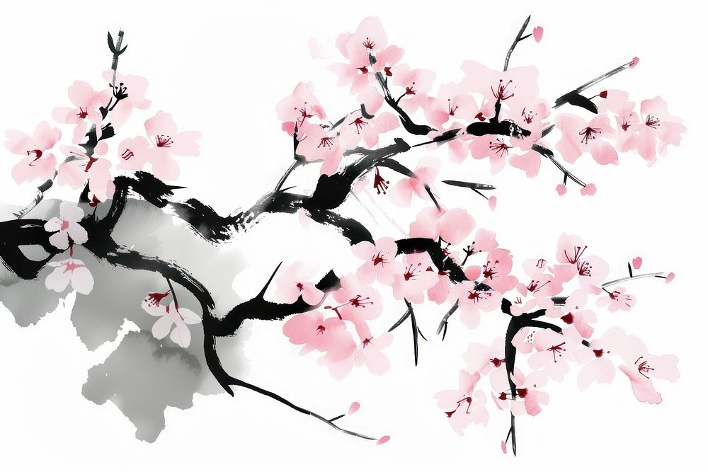 Sakura Japanese minimal blossom flower animal.