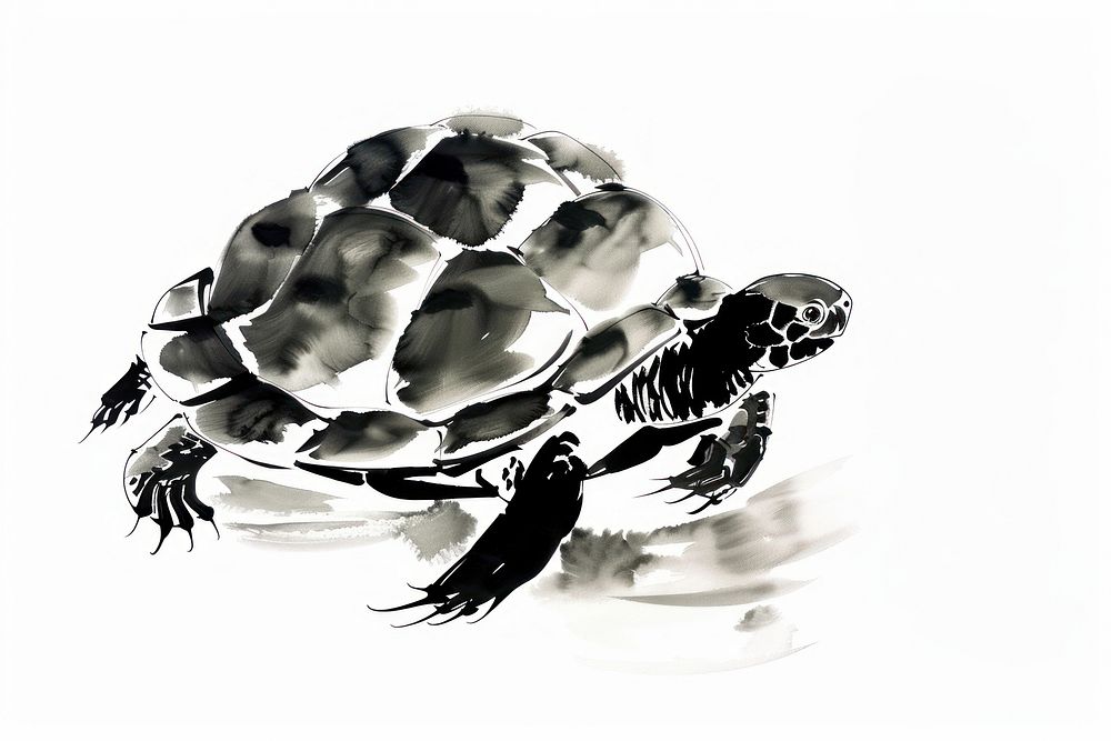 Turtle Japanese minimal tortoise reptile animal.