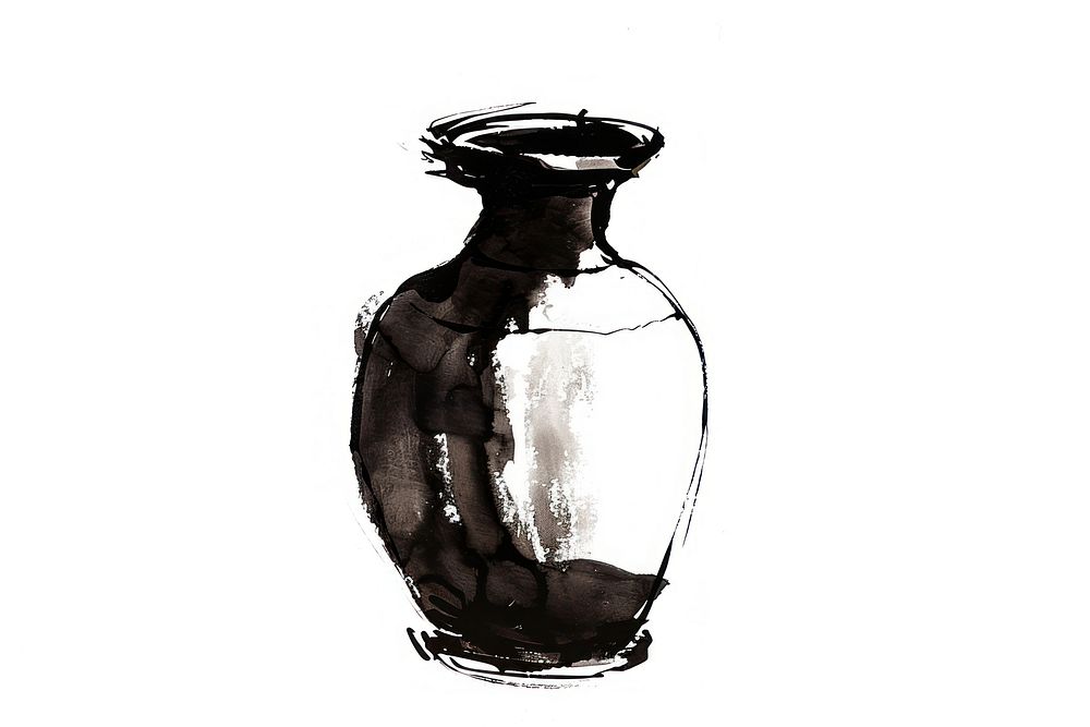Vase Japanese minimal pottery person bottle.